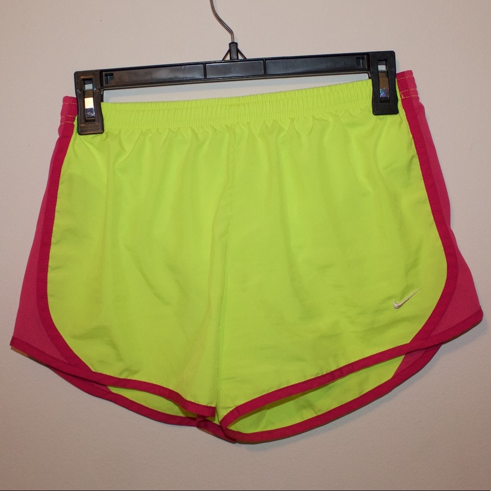 Pink And Yellow Nike Running Shorts